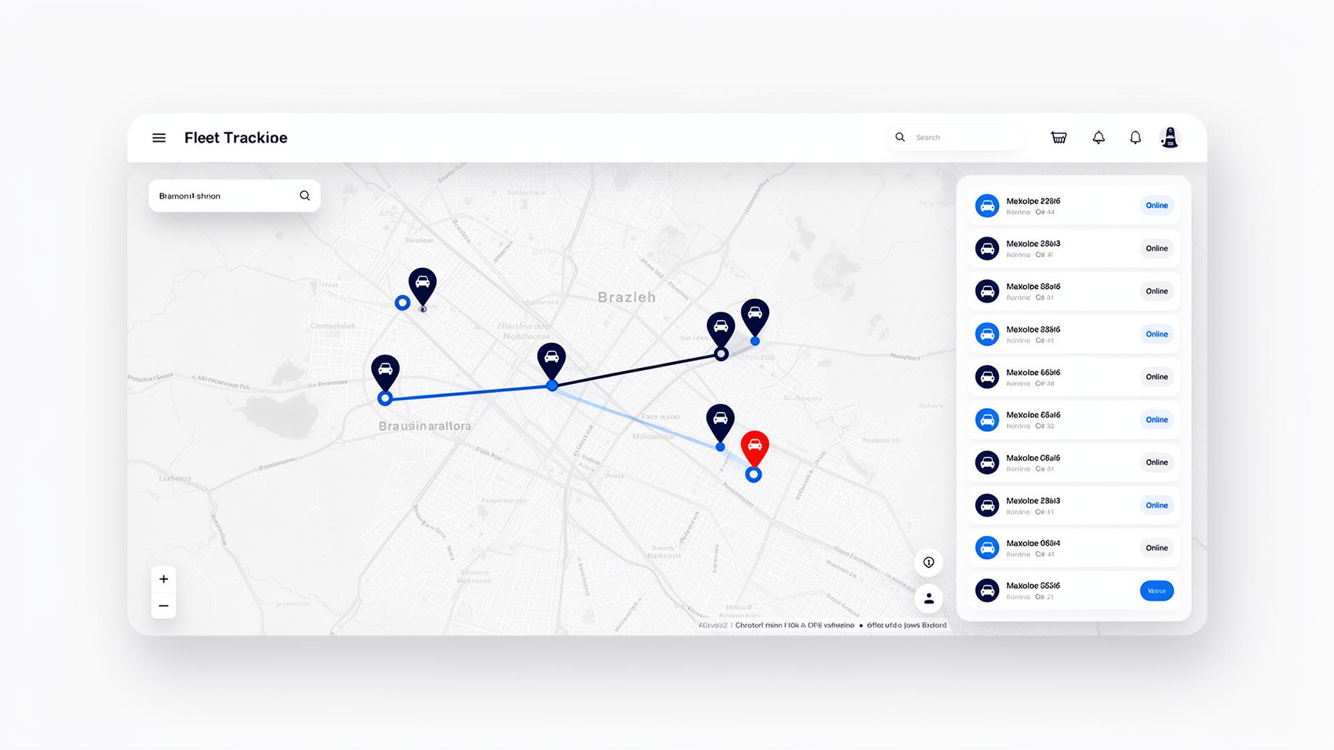 Mapa de rastreamento da frota municipal